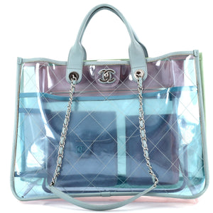 CHANEL Coco Splash Shopping Tote Quilted PVC With Lambskin Medium