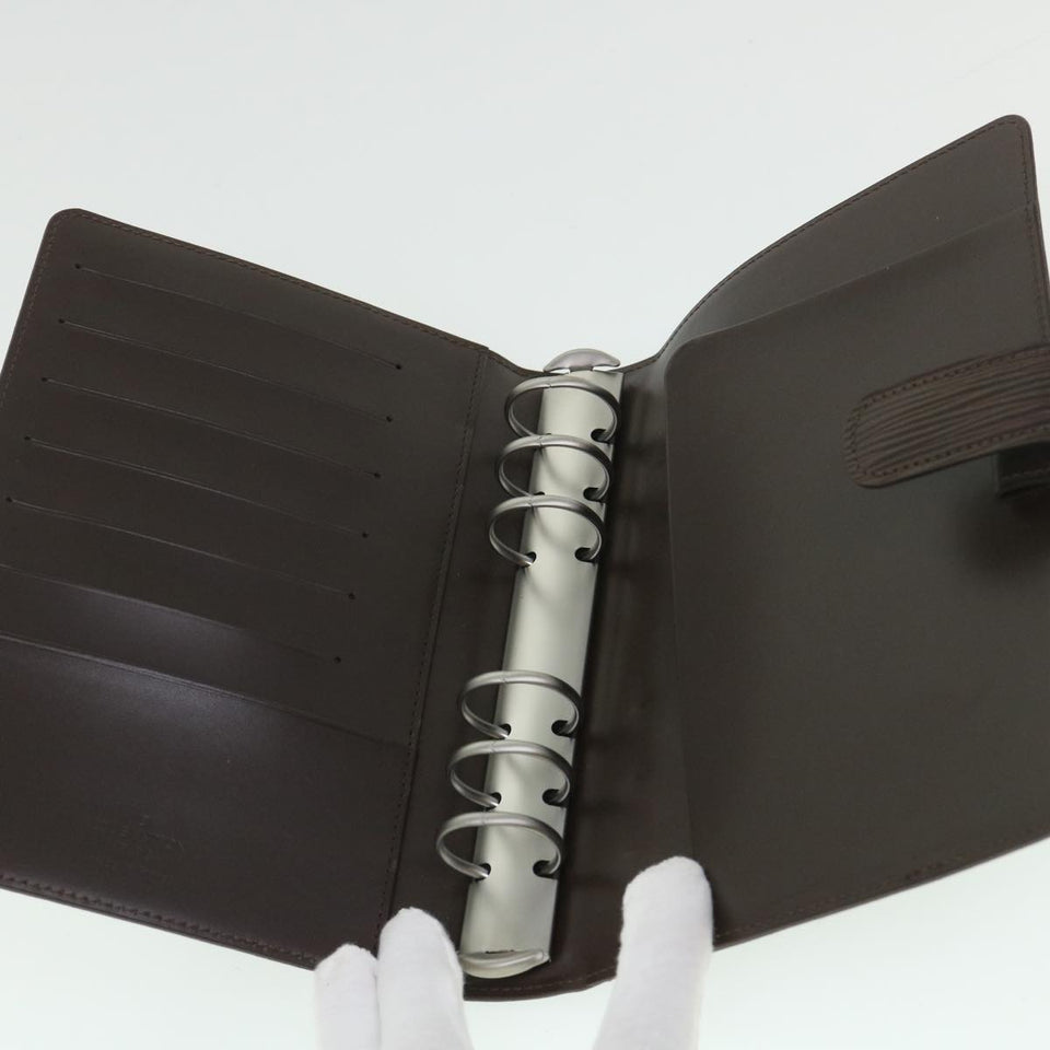LOUIS VUITTON Epi Agenda MM Day Planner Cover Mocha R2004D LV Auth 55090