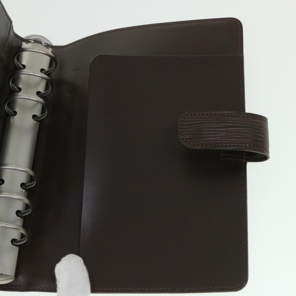 LOUIS VUITTON Epi Agenda MM Day Planner Cover Mocha R2004D LV Auth 55090