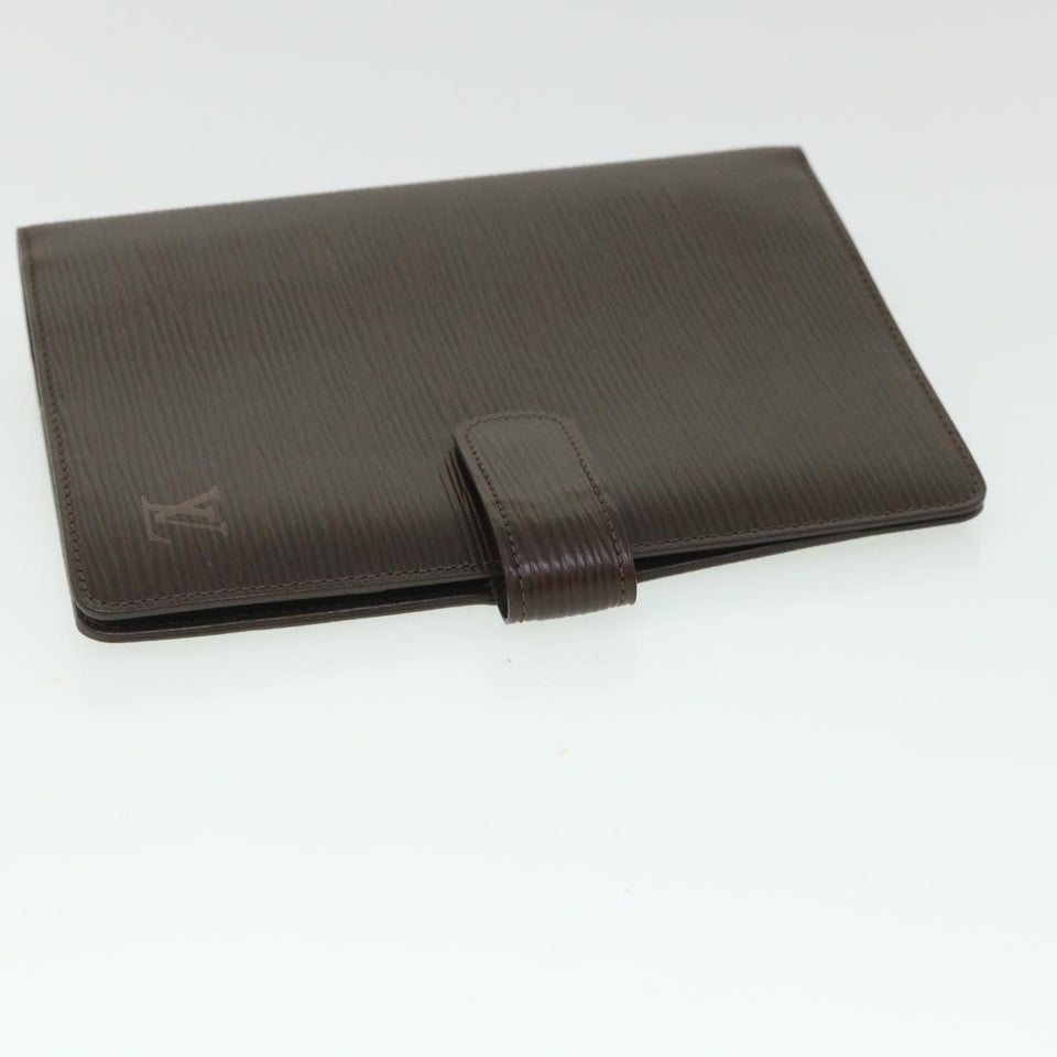 LOUIS VUITTON Epi Agenda MM Day Planner Cover Mocha R2004D LV Auth 55090