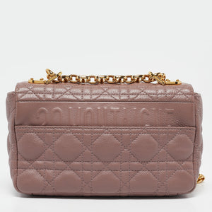 Dior Old Rose Cannage Leather Small Caro Shoulder Bag