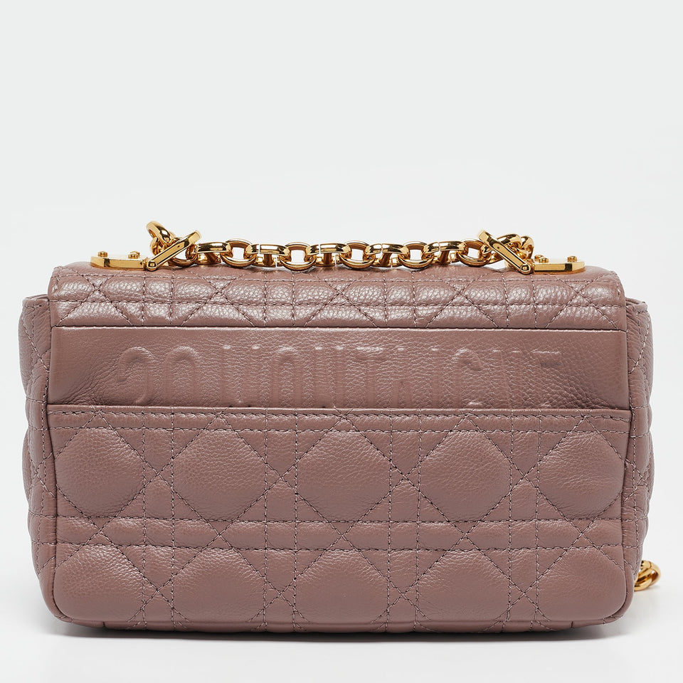 Dior Old Rose Cannage Leather Small Caro Shoulder Bag