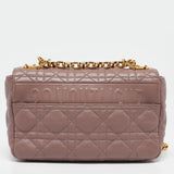 Dior Old Rose Cannage Leather Small Caro Shoulder Bag