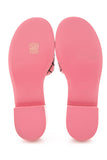 Chanel Pink & Black Velvet Fur CC Mule Sandals SZ 37.5 NWT