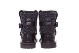 Chanel Black Tweed & Leather Boots SZ 37