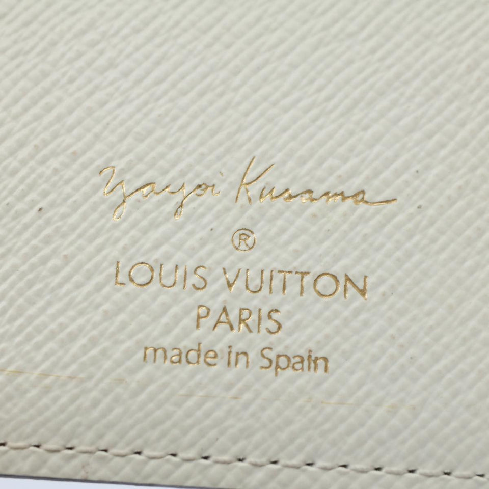 LOUIS VUITTON Yayoi Kusama Agenda PM Day Planner Cover White R21131 Auth 56462A