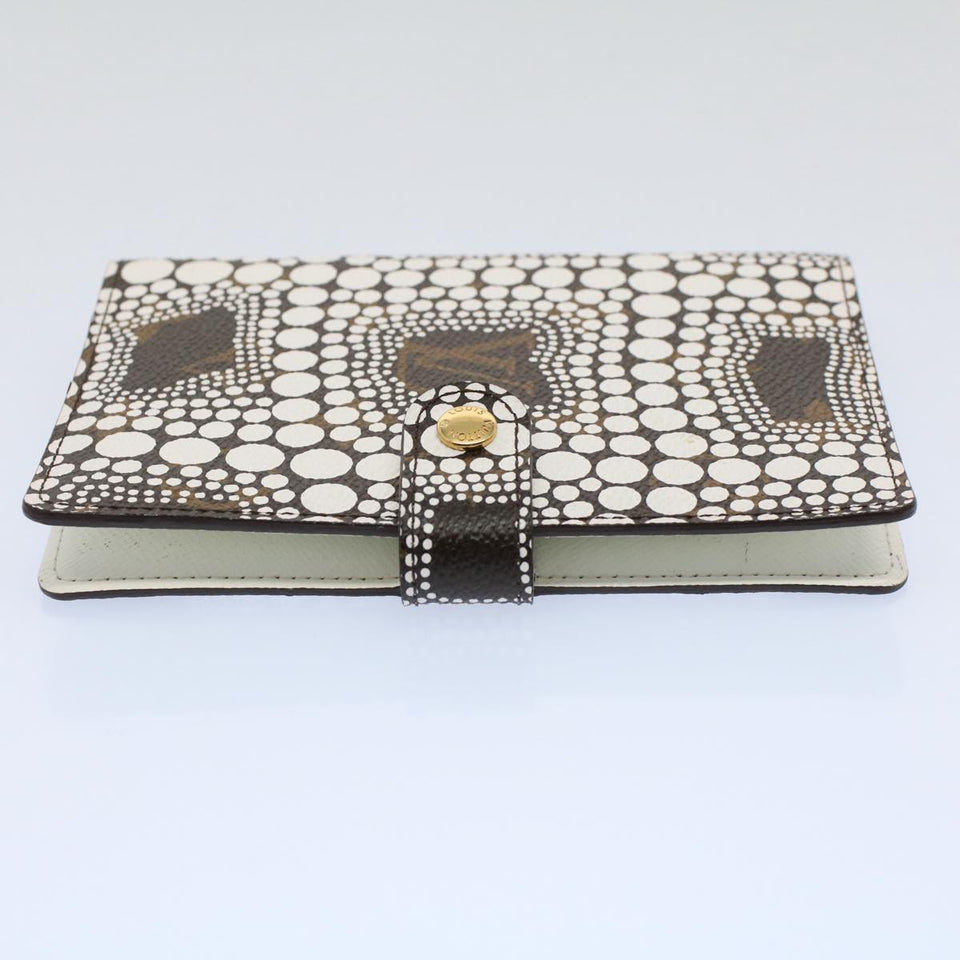 LOUIS VUITTON Yayoi Kusama Agenda PM Day Planner Cover White R21131 Auth 56462A