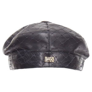 Dior Arty soft leather mesh veil CD bee lined newsboy hat
