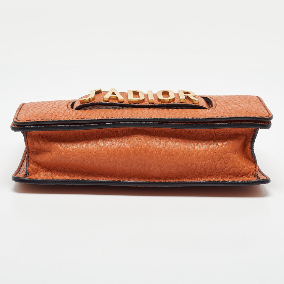 Dior Orange Leather J'adior Chain Flap Bag