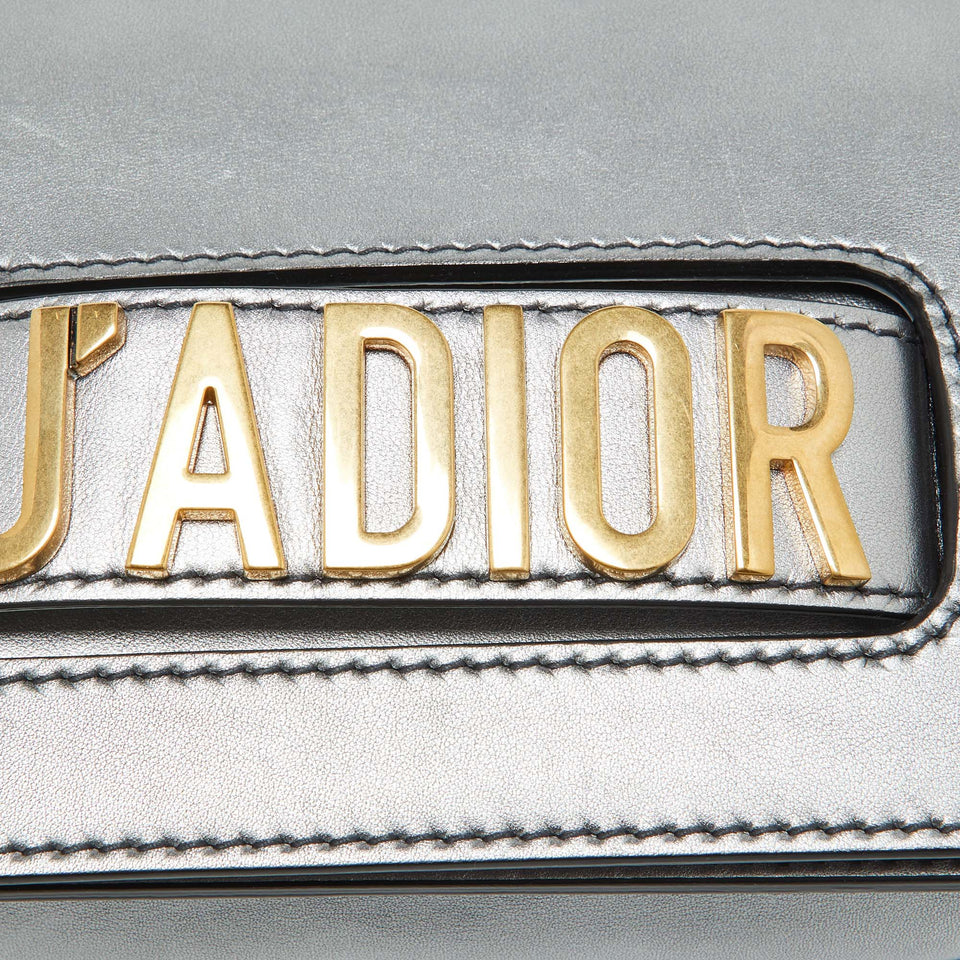Dior Silver Leather Miss J'adior Chain Flap Bag