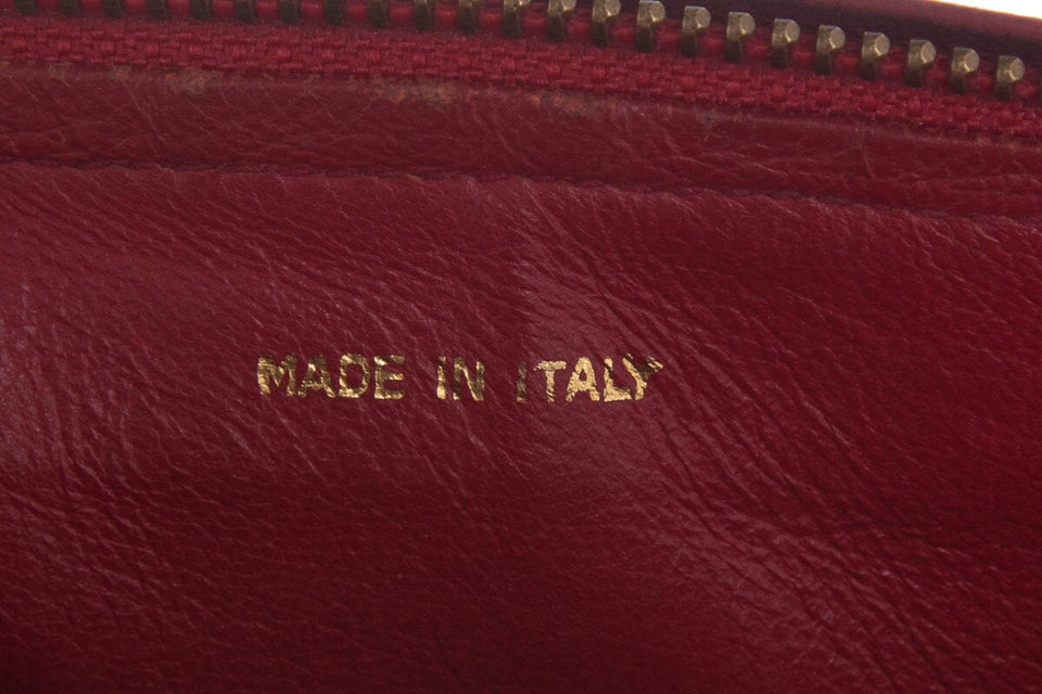 Chanel Vintage Red Leather Crossbody Handbag