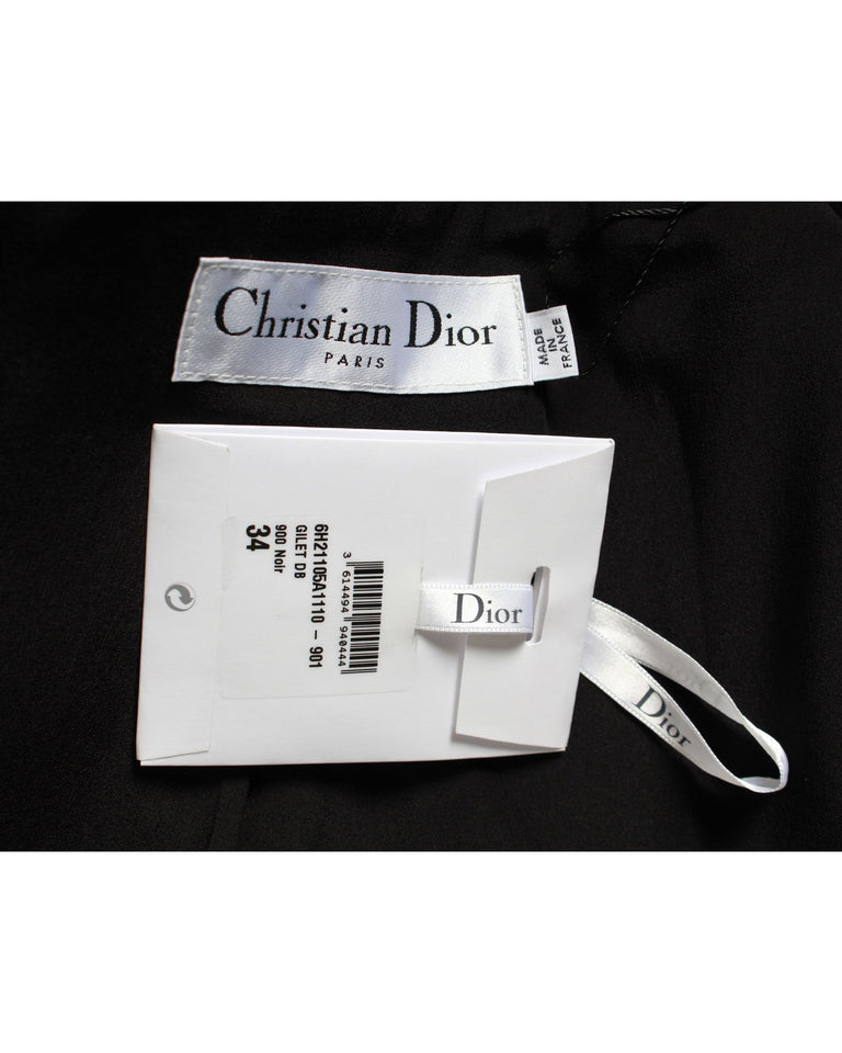 Dior Double-Breasted Coat Dress in Black Wool