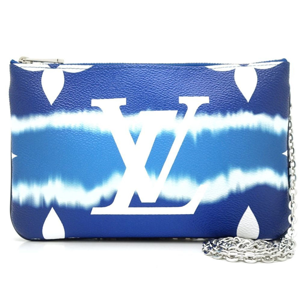 Louis Vuitton Double Zip  Canvas Clutch Bag