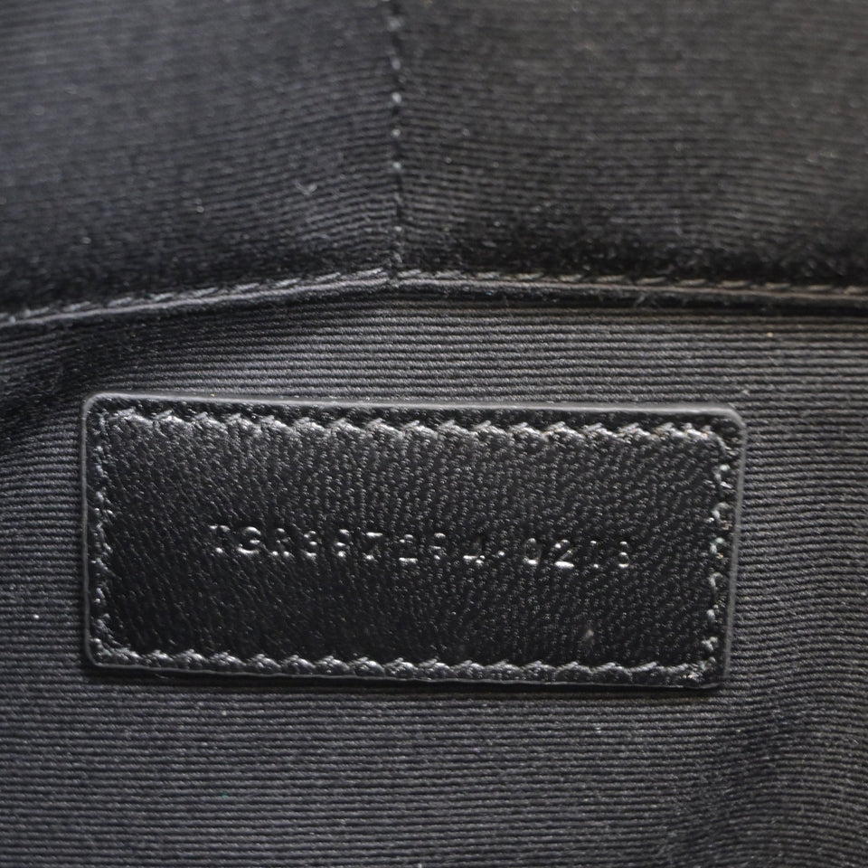Saint Laurent Letters Large Zip Clutch in Black Leather