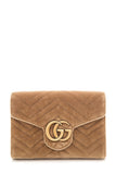 Gucci Brown Velvet Marmont Cross-Body Chain Wallet