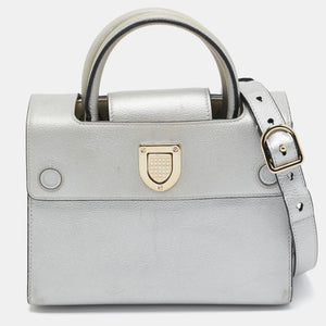 Silver Leather Mini Diorever Tote