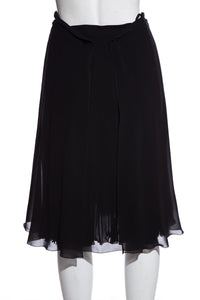 Chanel Black Pleated Skirt SZ 36