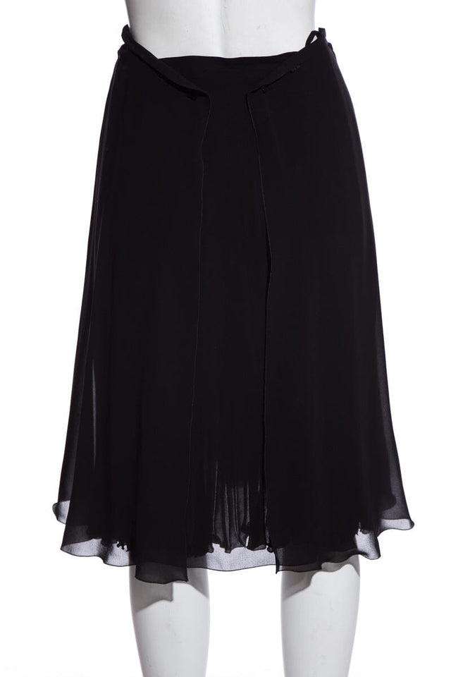 Chanel Black Pleated Skirt SZ 36