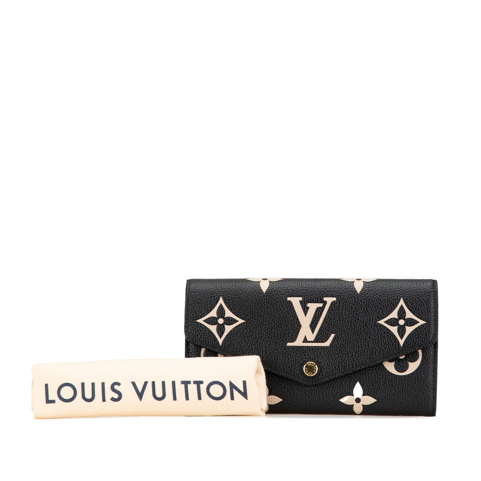 Black Louis Vuitton Bicolor Monogram Empreinte Sarah Wallet