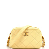 CHANEL Chain Melody Camera Bag Quilted Caviar Small