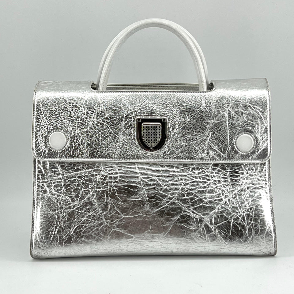CHRISTIAN DIOR Medium Diorever silver bag