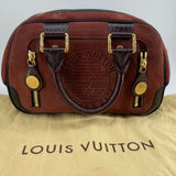 Louis Vuitton Havane brown suede stamped trunk PM Boston speedy