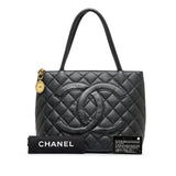 Black Chanel Caviar Medallion Tote Bag