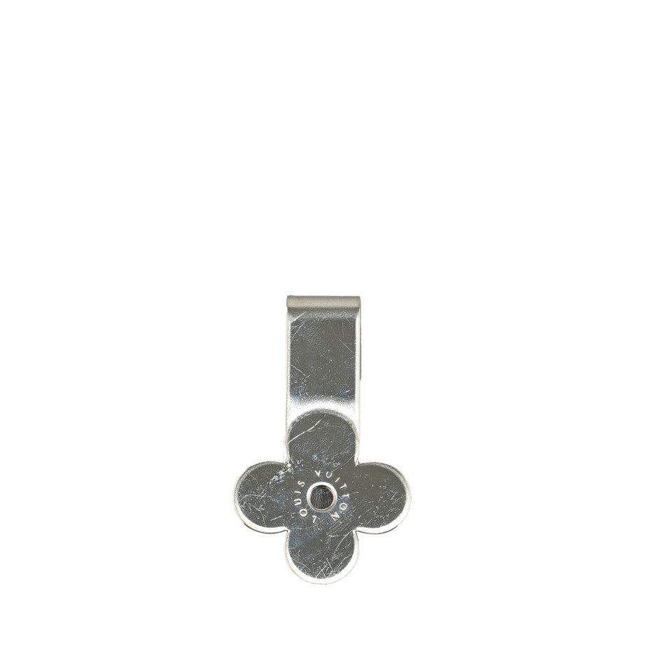 Silver Louis Vuitton Silver-Tone Fleur Money Clip