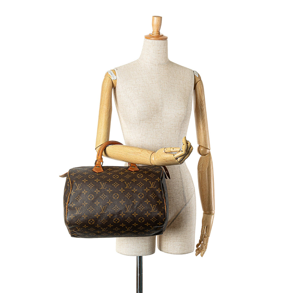Brown Louis Vuitton Monogram Speedy 30 Boston Bag