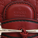 GUCCI Leather Old Flower Logo Embossing Horsebit Chain Single-Shoulder Bag Small Red 449636-BMJ1G-6420