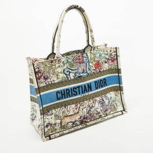 Dior color Embroidered Canvas Medium Book Tote