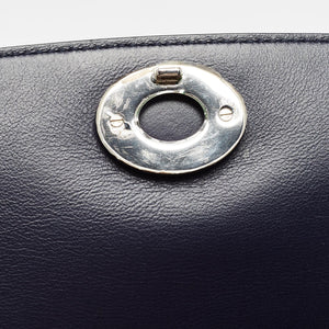 Dior Navy Blue/silver Leather Small Be Dior Flap Top Handle Bag