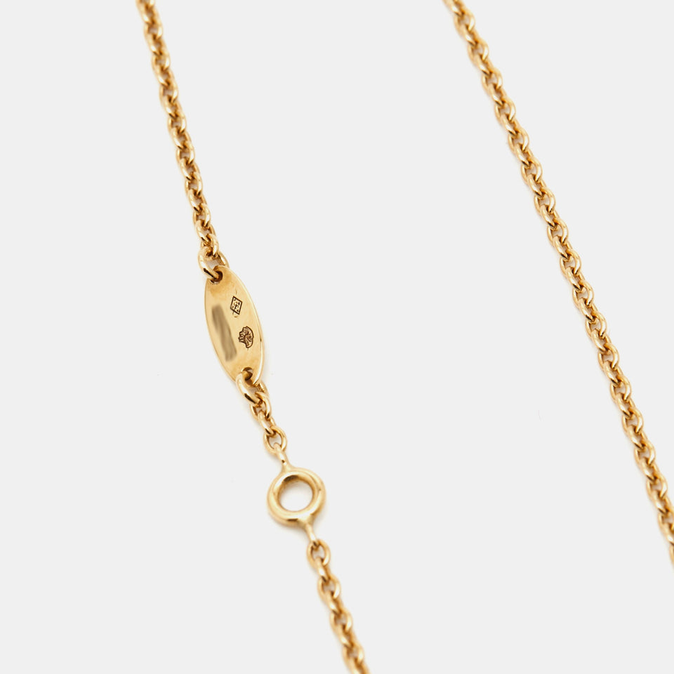 Dior Rose Des Vents Malachite Diamond 18K Yellow Gold Necklace