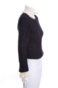 Chanel Navy Fantasy Tweed Jacket SZ 36