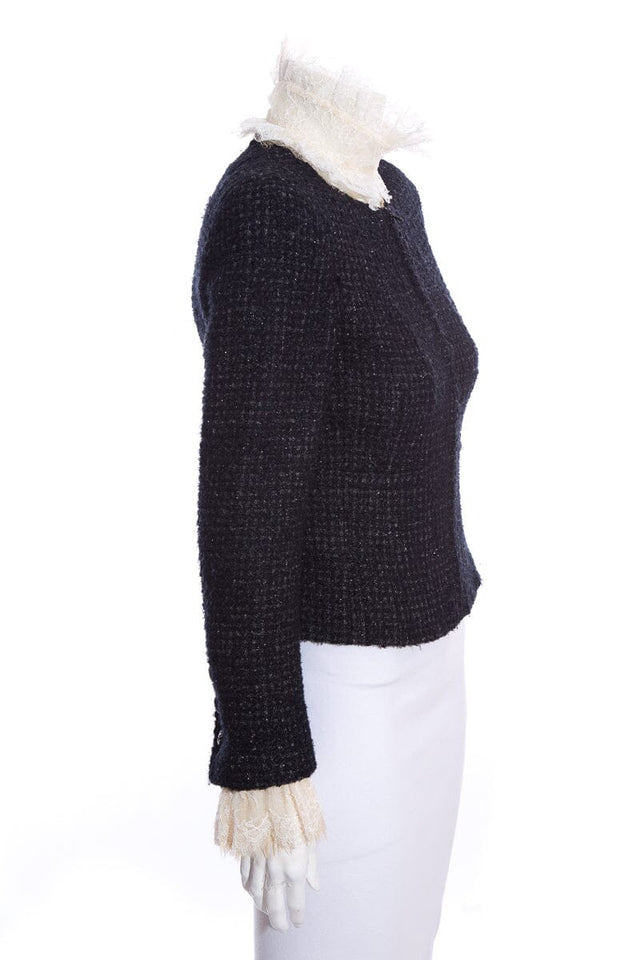 Chanel Navy Fantasy Tweed Jacket SZ 36