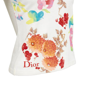 Christian Dior floral bead embellished lace V-neck t-shirt