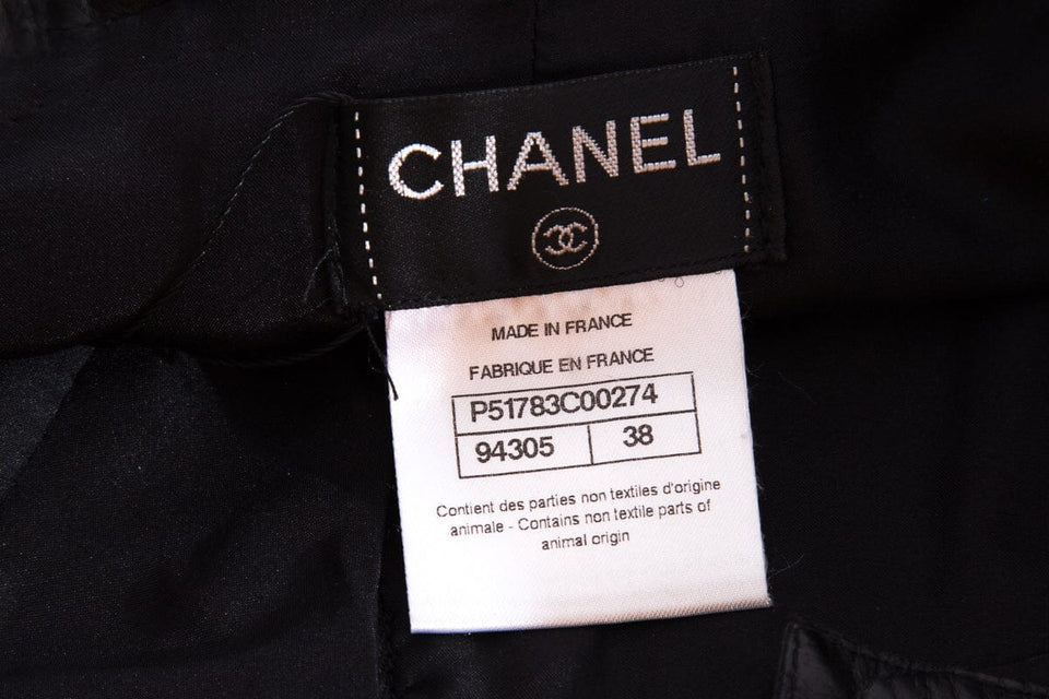 Chanel Salzburg Collection Black Calfskin Mini Skirt SZ 38