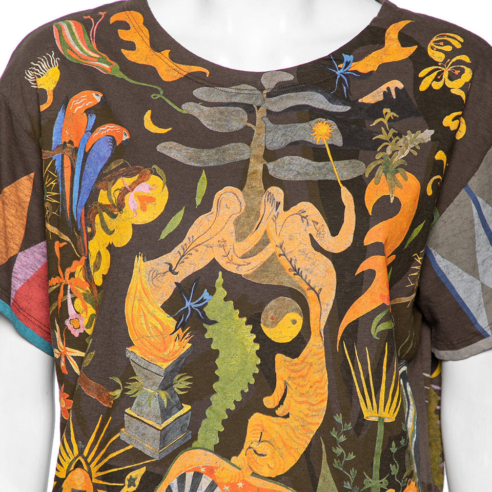 Dior Brown Printed Cotton Short Sleeve T-Shirt