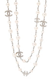 Chanel Pearl & CC Silver Necklace