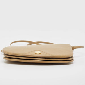Dior Beige Honeycomb Monogram Coated Canvas And Leather Flap Crossbody Bag