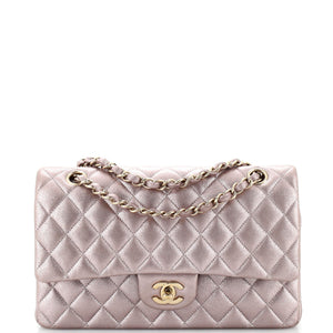 CHANEL Classic Double Flap Bag Quilted Metallic Calfskin Medium