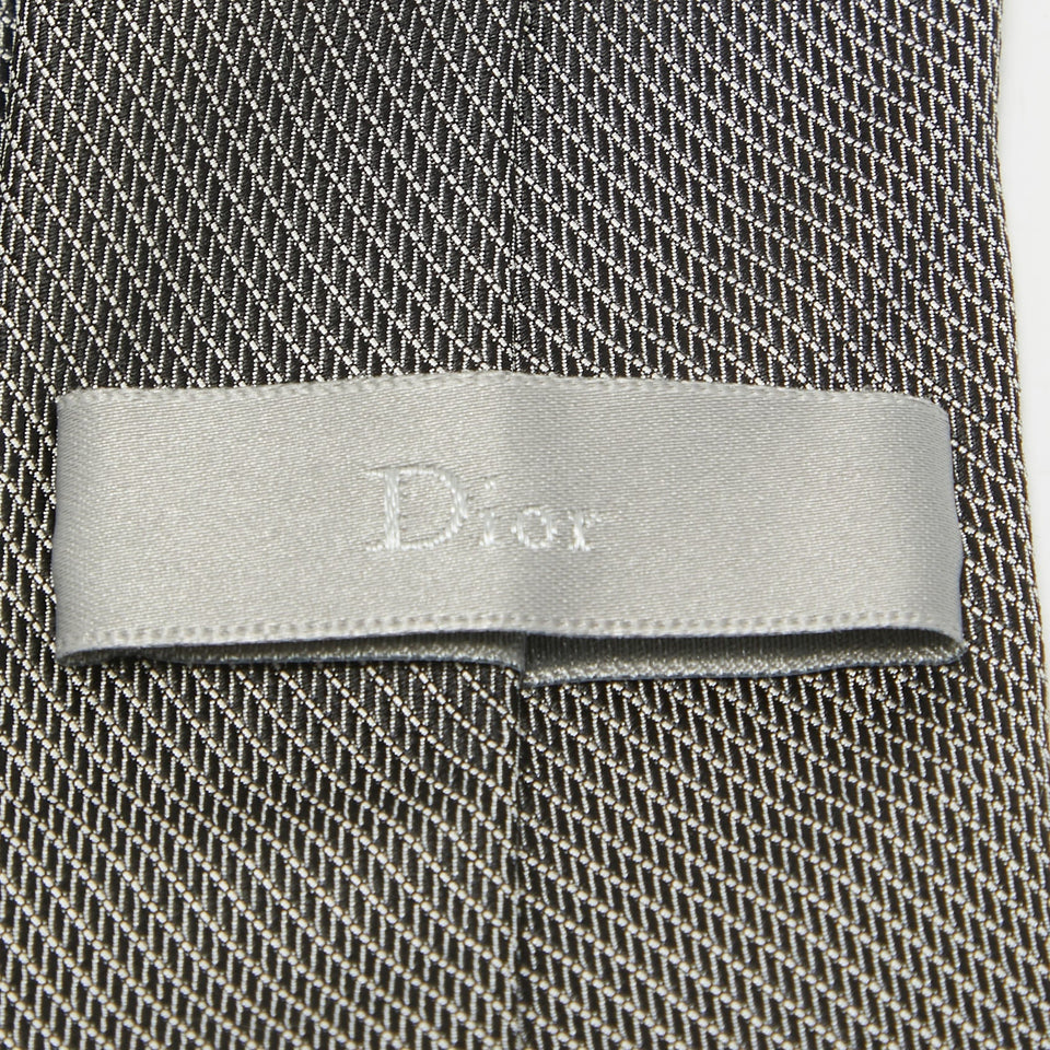 Dior Homme Grey Patterned Silk Classic Tie