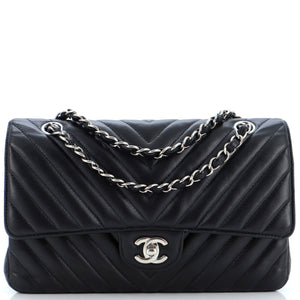 CHANEL Classic Double Flap Bag Chevron Lambskin Medium