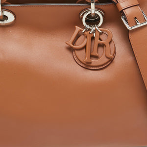 Dior Brown Leather Diorissimo Zip Shopper Tote..