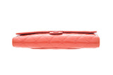 Chanel Coral Patent Leather Quitled Wallet/ Clutch