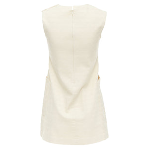 Christian Dior Kids Cotton Blend Cannage Topstitch Dress