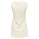 Christian Dior Kids Cotton Blend Cannage Topstitch Dress