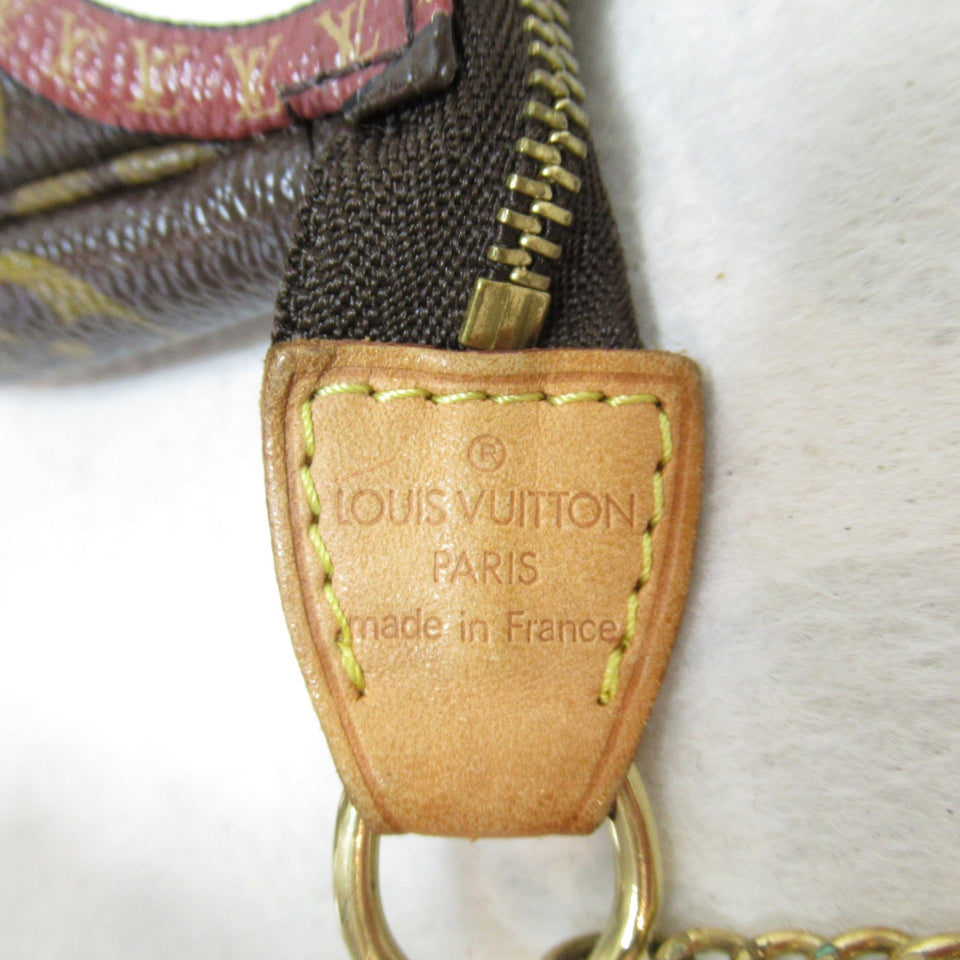 Louis Vuitton Mini Pochette Accessoires  Canvas Clutch Bag
