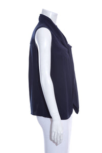 Chanel Midnight Silk Blouse SZ 40