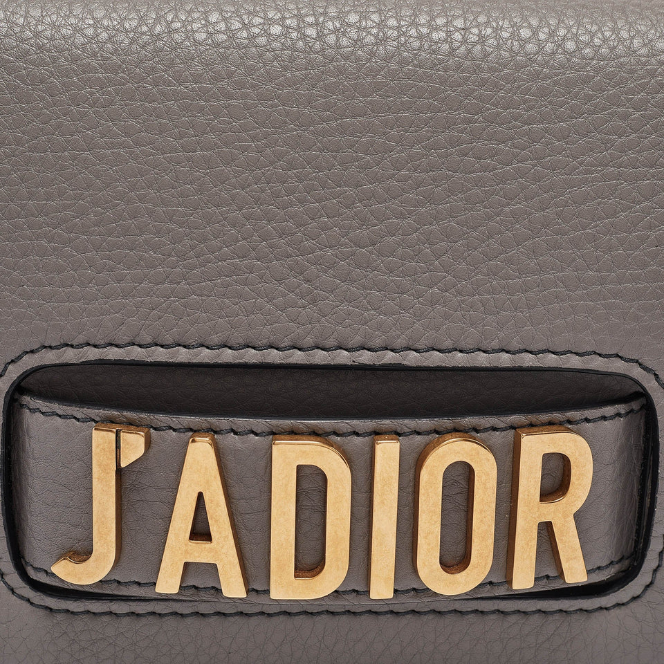 Dior Grey Leather Medium J'adior Flap Shoulder Bag